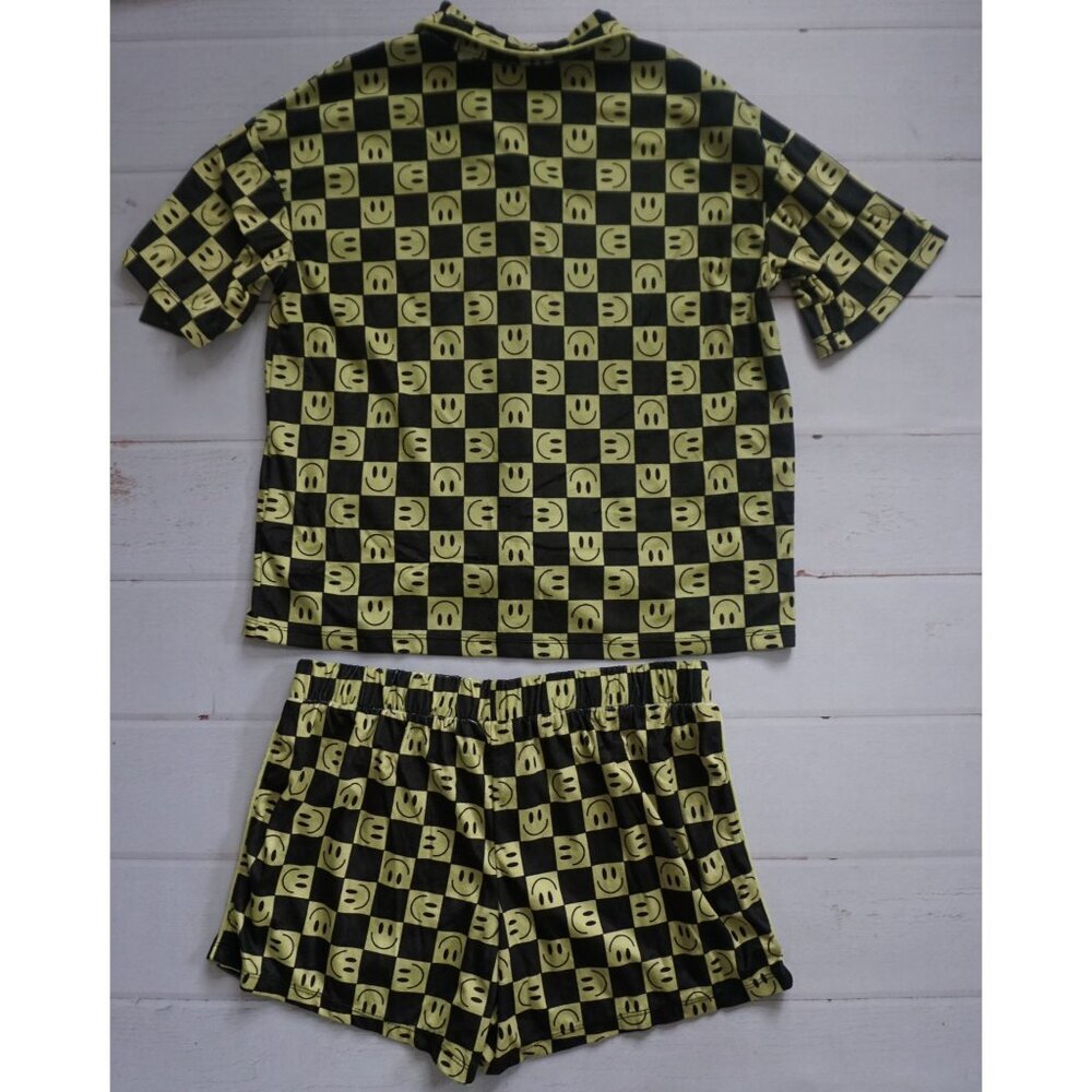 Art Class' Short Sleeve Smiley Checkerboard Button-Up Pajama Set - Size XXL, NWT - Picture 3 of 6